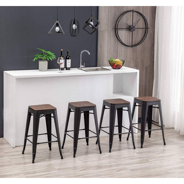 Williston Mauer Slat Back Stacking Side Chair in Brown Wayfair